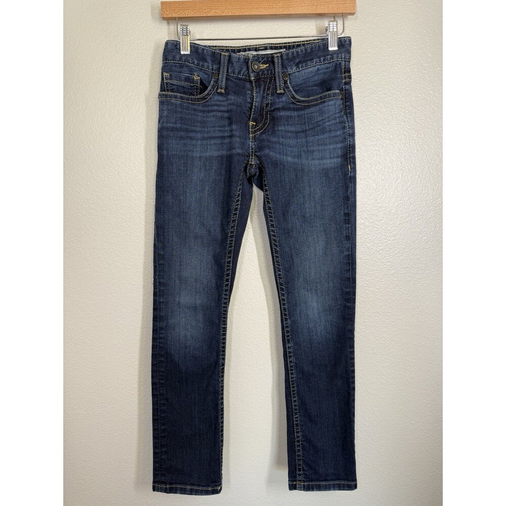 BKE Aaron Men's Jeans Size 26S Teen Boy Dark Wash Denim Buckle Slim Straight EUC